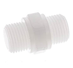 Doppelnippel G1/2'' Polypropylen (pp) 10bar (140,5psi) FDA 27mm Sechskant