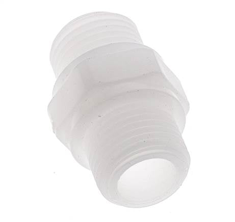 Doppelnippel G1/2'' Polypropylen (pp) 10bar (140,5psi) FDA 27mm Sechskant