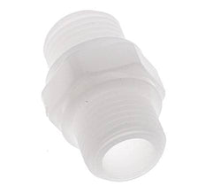 Doppelnippel G1/2'' Polypropylen (pp) 10bar (140,5psi) FDA 27mm Sechskant