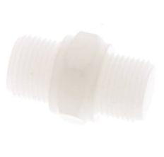 Doppelnippel G3/8'' PVDF 10bar (140,5psi) FDA 22mm Sechskant