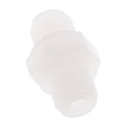 Doppelnippel G1/8'' PVDF 10bar (140,5psi) FDA 14mm Sechskant