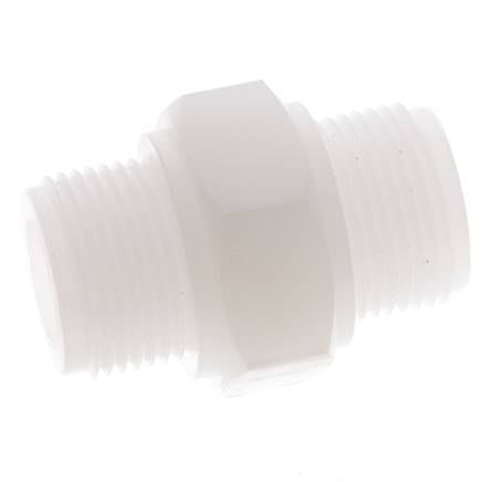 Doppelnippel G3/4'' PVDF 10bar (140,5psi) FDA 36mm Sechskant