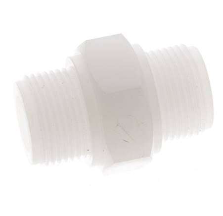 Doppelnippel G3/4'' PVDF 10bar (140,5psi) FDA 36mm Sechskant