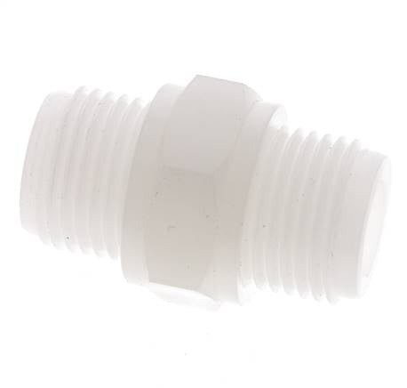 Doppelnippel G1/2'' PVDF 10bar (140,5psi) FDA 27mm Sechskant