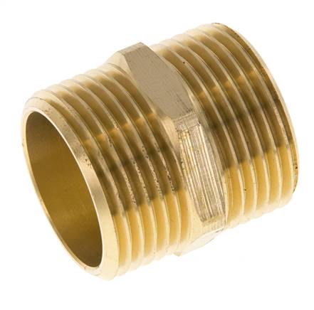 Doppelnippel G1'' Messing Flachdichtung 16bar (224.8psi) 33mm Sechskant