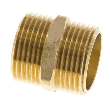 Doppelnippel G1'' Messing Flachdichtung 16bar (224.8psi) 33mm Sechskant