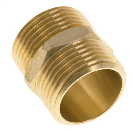 Doppelnippel G1'' Messing Flachdichtung 16bar (224.8psi) 33mm Sechskant