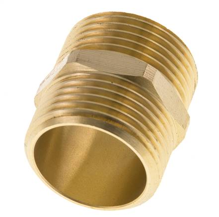 Doppelnippel G1'' Messing Flachdichtung 16bar (224.8psi) 33mm Sechskant