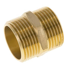 Doppelnippel G1'' Messing Flachdichtung 16bar (224.8psi) 33mm Sechskant