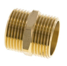 Doppelnippel G1'' Messing Flachdichtung 16bar (224.8psi) 33mm Sechskant