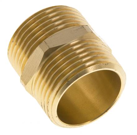 Doppelnippel G1'' Messing Flachdichtung 16bar (224.8psi) 33mm Sechskant