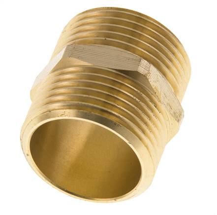 Doppelnippel G1'' Messing Flachdichtung 16bar (224.8psi) 33mm Sechskant