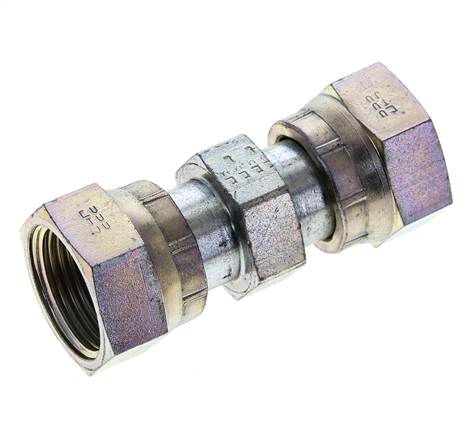 UN 1-3/16''-12 Verzinkter Stahl Muffe ORFS mit Überwurfmutter 400 Bar - Hydraulisch