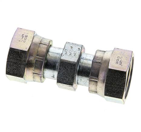 UN 1-3/16''-12 Verzinkter Stahl Muffe ORFS mit Überwurfmutter 400 Bar - Hydraulisch