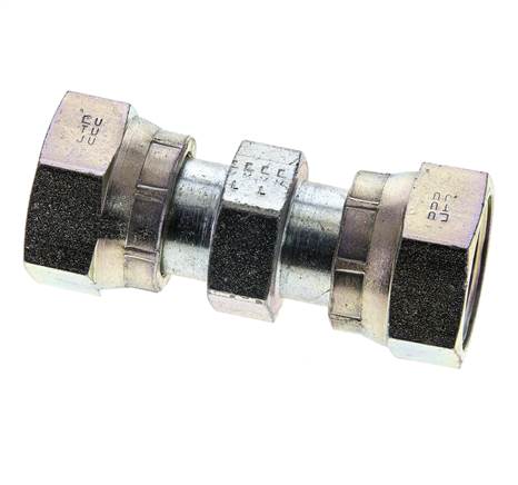 UN 1-3/16''-12 Verzinkter Stahl Muffe ORFS mit Überwurfmutter 400 Bar - Hydraulisch
