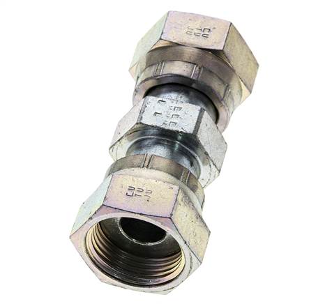 UN 1-3/16''-12 Verzinkter Stahl Muffe ORFS mit Überwurfmutter 400 Bar - Hydraulisch