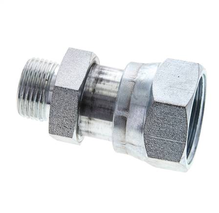 UN 1-7/16''-12 x UNS 1''-14 F/M Verzinkter Stahl Reduzieradapter ORFS 400 Bar - Hydraulisch