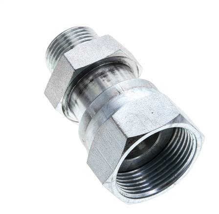 UN 1-7/16''-12 x UNS 1''-14 F/M Verzinkter Stahl Reduzieradapter ORFS 400 Bar - Hydraulisch