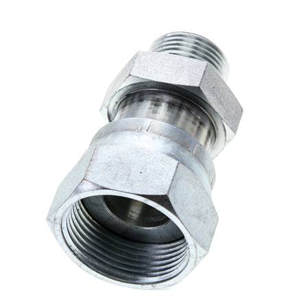 UN 1-7/16''-12 x UNS 1''-14 F/M Verzinkter Stahl Reduzieradapter ORFS 400 Bar - Hydraulisch