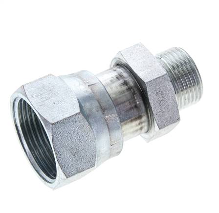 UN 1-7/16''-12 x UNS 1''-14 F/M Verzinkter Stahl Reduzieradapter ORFS 400 Bar - Hydraulisch