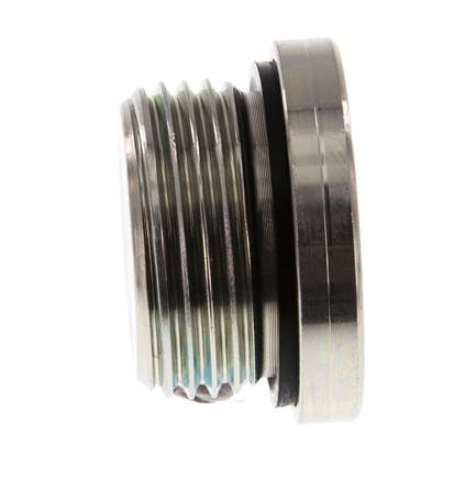 G 1'' Außengewinde Verzinkter Stahl Verschlussstopfen mit Innensechskant und NBR-Dichtung 400 Bar