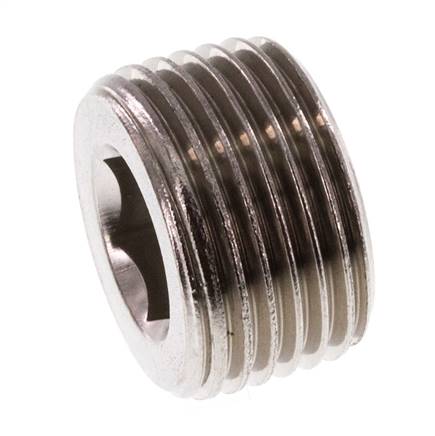 3/8'' Edelstahl Verschlussstopfen mit Innensechskant ohne Bund 40 Bar [2 Stück]