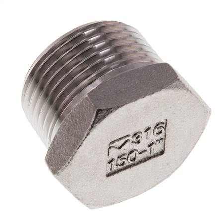 Stecker R1'' Edelstahl mit Außensechskant 16bar (224.8psi)