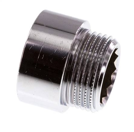 G 3/4'' F/M Verchromtes Messing Verlängerung DIN 3523 - 15 mm