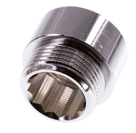 G 3/4'' F/M Verchromtes Messing Verlängerung DIN 3523 - 15 mm