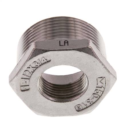R 1 1/2'' x Rp 1/4'' M/F Reduzierring aus Edelstahl 16 bar