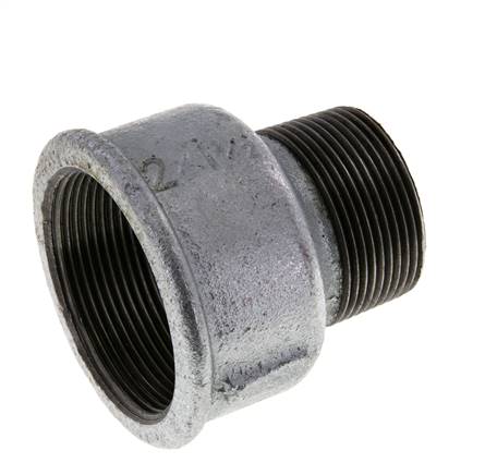 R 1 1/2'' x Rp 2'' M/F Verzinktes Gusseisen Reduzierring 25 Bar