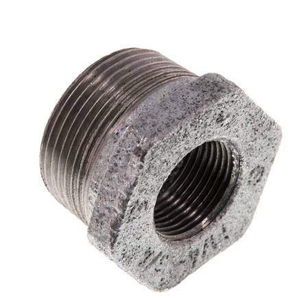 R 1 1/4'' x Rp 3/4'' M/F Verzinktes Gusseisen Reduzierring 25 Bar [2 Stück]