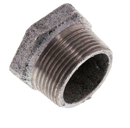 R 1 1/4'' x Rp 3/4'' M/F Verzinktes Gusseisen Reduzierring 25 Bar [2 Stück]