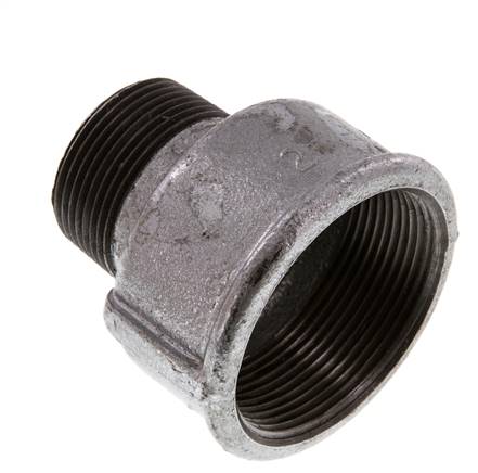 R 1 1/4'' x Rp 2'' M/F Verzinktes Gusseisen Reduzierring 25 Bar