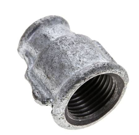 Rp 1/2'' x Rp 1/4'' Verzinktes Gusseisen Runde Buchse 25 Bar [5 Stück]