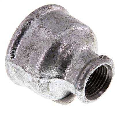 Rp 1 1/4'' x Rp 1/2'' Verzinktes Gusseisen Runde Buchse 25 Bar [2 Stück]