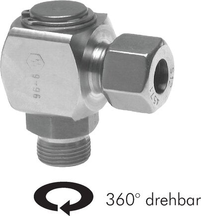 6S & M12x1,5 Edelstahl-Drehgelenk-Schneidfitting mit Außengewinde DN 5400 bar FKM drehbar ISO 8434-1