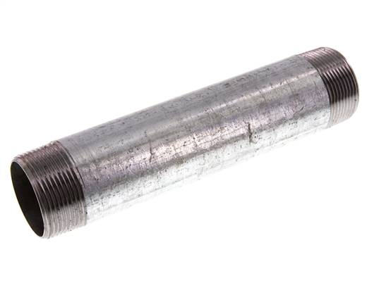 R 1 1/2'' Verzinkter Stahl Doppelrohrnippel 50 bar DIN 2982 - 200mm