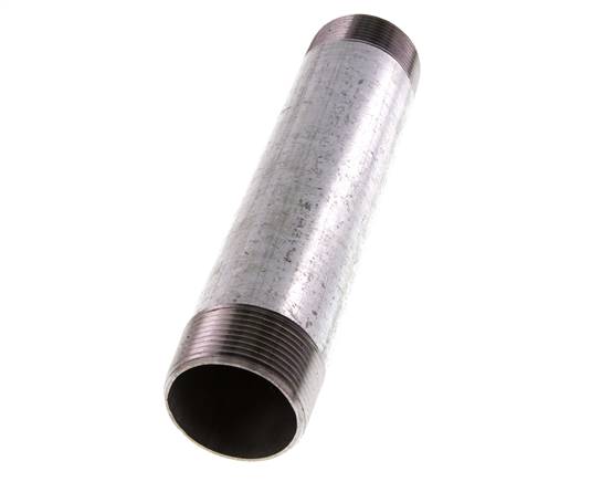 R 1 1/2'' Verzinkter Stahl Doppelrohrnippel 50 bar DIN 2982 - 200mm