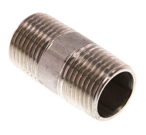 R 1/2'' Edelstahl-Doppel-Rohrnippel 20 bar DIN 2982 - 40mm