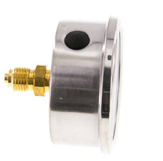 0..10 Bar (0..145 psi) Glyzerin-Manometer Rückseite Edelstahl/Messing 63 mm Klasse 1.6