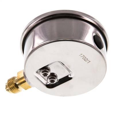 0..16 Bar (0..232 psi) Glyzerin-Manometer Unten Edelstahl/Messing 63 mm Klasse 1.6