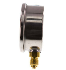 -1..5 Bar (-15..73 psi) Glyzerin-Manometer Unten Edelstahl/Messing 63 mm Klasse 1.6