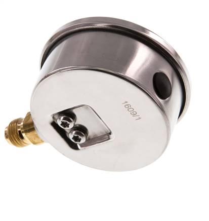 0..600 Bar (0..8702 psi) Glyzerin-Manometer Unten Edelstahl/Messing 63 mm Klasse 1.6