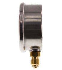 0..6 Bar (0..87 psi) Glyzerin-Manometer Unten Edelstahl/Messing 63 mm Klasse 1.6