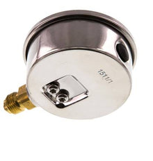 0..1 Bar (0..15 psi) Glyzerin-Manometer Unten Edelstahl/Messing 63 mm Klasse 1.6