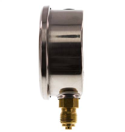 0..1 Bar (0..15 psi) Glyzerin-Manometer Unten Edelstahl/Messing 63 mm Klasse 1.6