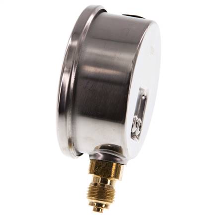 0..600 Bar (0..8702 psi) Glyzerin-Manometer Unten Edelstahl/Messing 63 mm Klasse 1.6