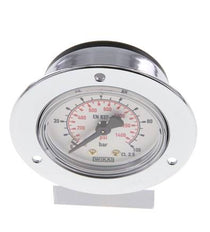 0..100 Bar (0..1450 psi) Manometer für Schalttafelmontage Stahl/Messing 50 mm Klasse 2.5 (Frontplatte)