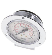 0..10 Bar (0..145 psi) Manometer für Schalttafelmontage Stahl/Messing 63 mm Klasse 2.5 (Frontplatte)